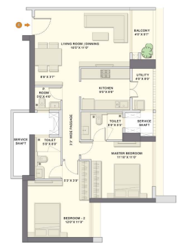 Adani LIT Thane 2BHK Plan