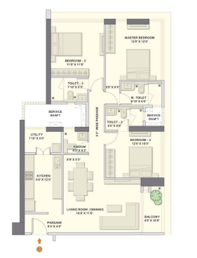 Adani LIT Thane 3BHK Plan